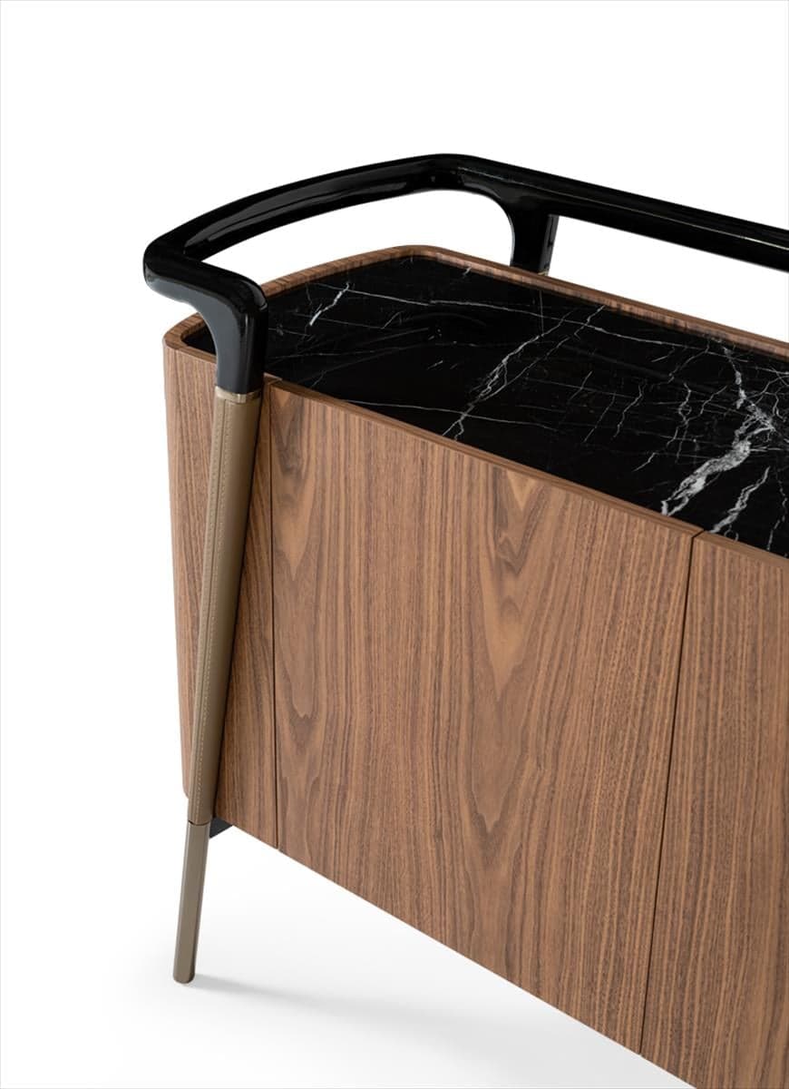 Consolă cu piele Versus, 135x50x91 cm