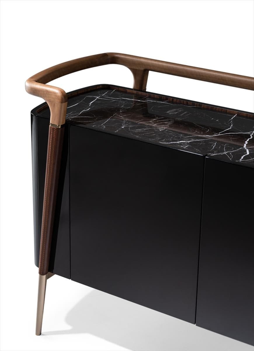 Consolă cu piele Versus, 135x50x91 cm