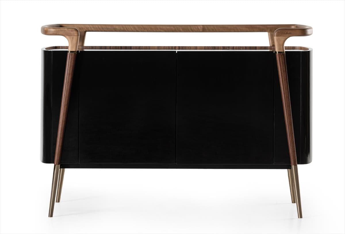 Consolă cu piele Versus, 135x50x91 cm