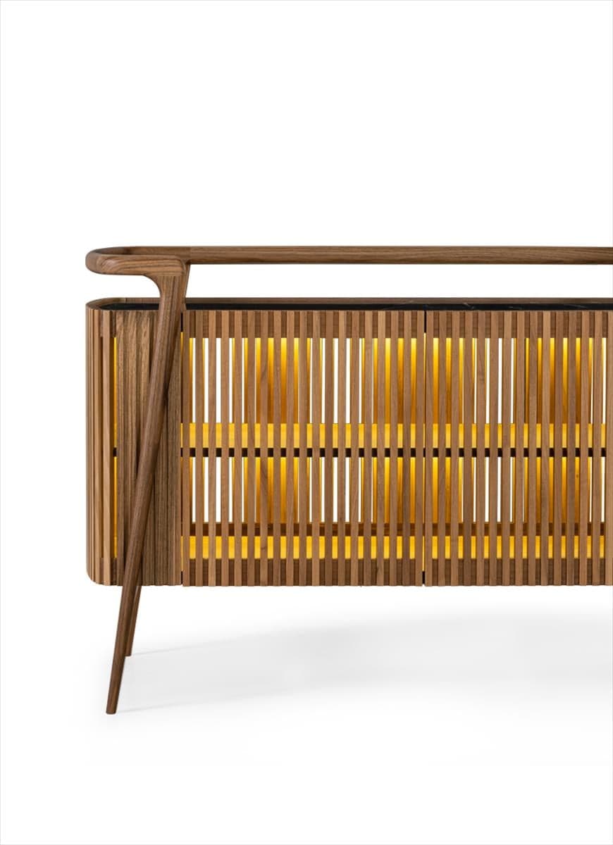 Consolă cu șipci Versus, 135x50x91 cm