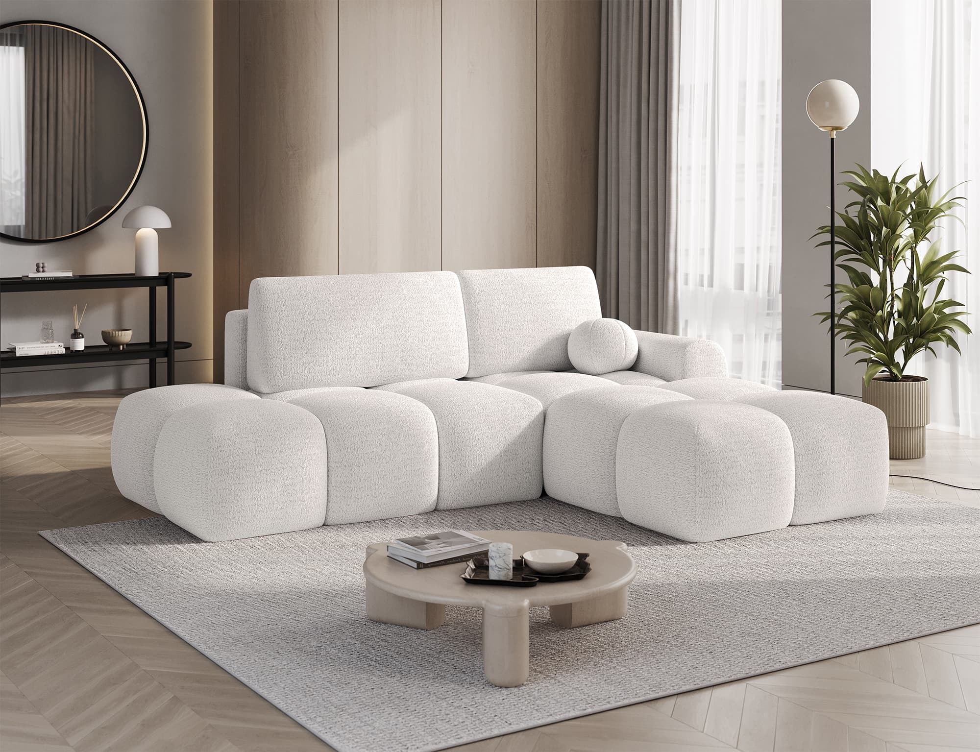 Colțar Vittario, Extensibil, 227x170 cm, Personalizabil din lemn masiv