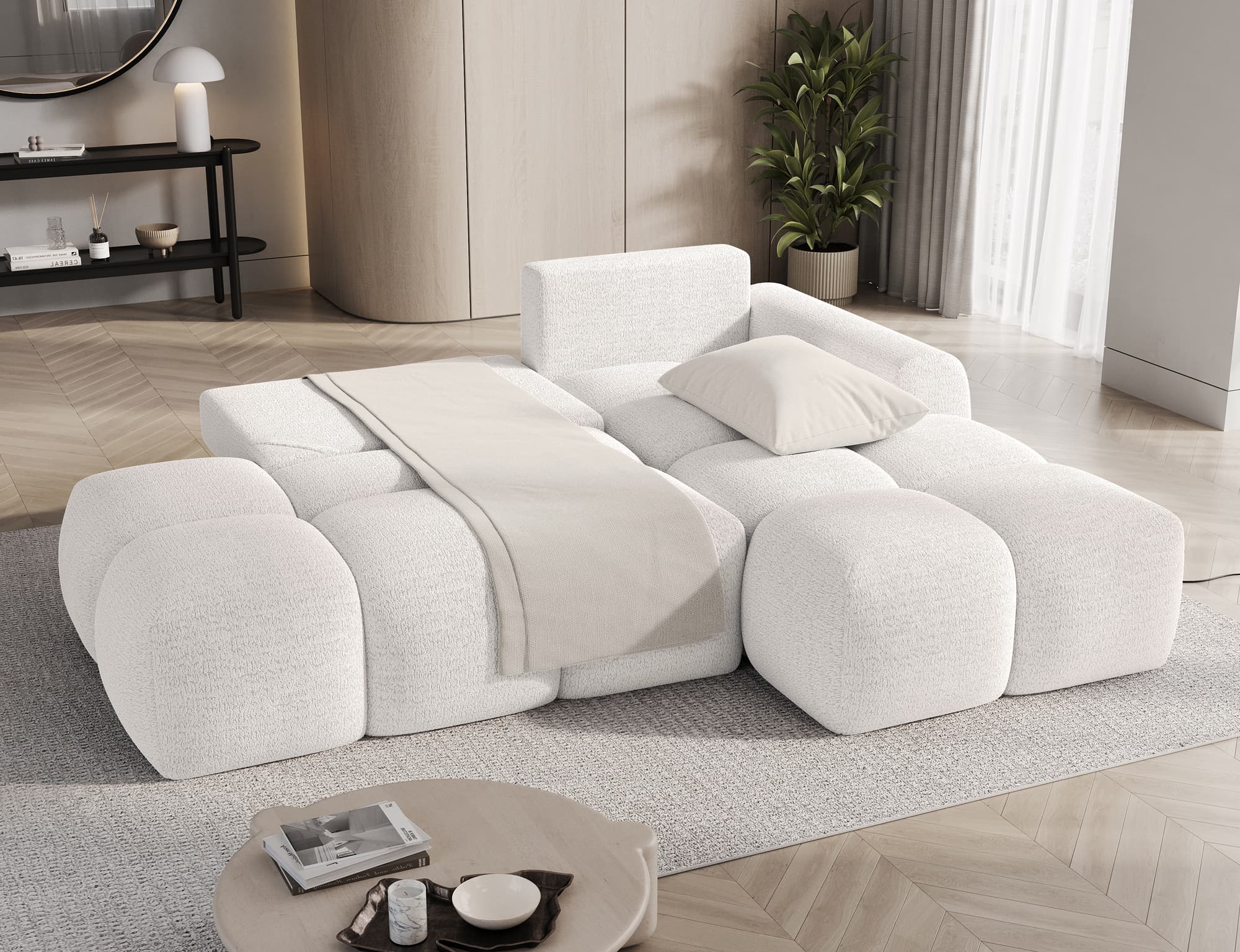 Colțar Vittario, Extensibil, 227x170 cm, Personalizabil din lemn masiv