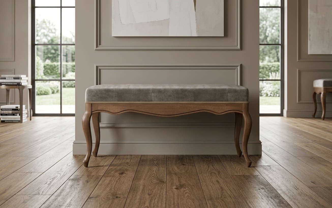 Băncuță Seraphia, Lemn Masiv, 113 x 43 x 52 cm