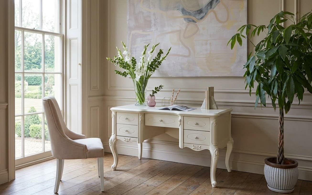Birou Paris, 140x80x78cm, Ecru