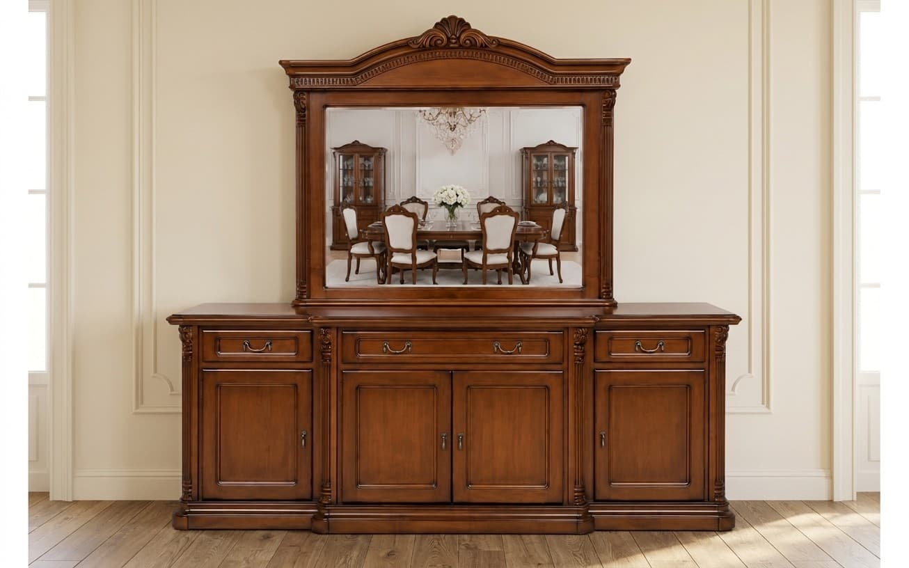 Bufet Briston, 4 Uși, Lemn Masiv, 229,5 x 56,5 x 83,5 cm