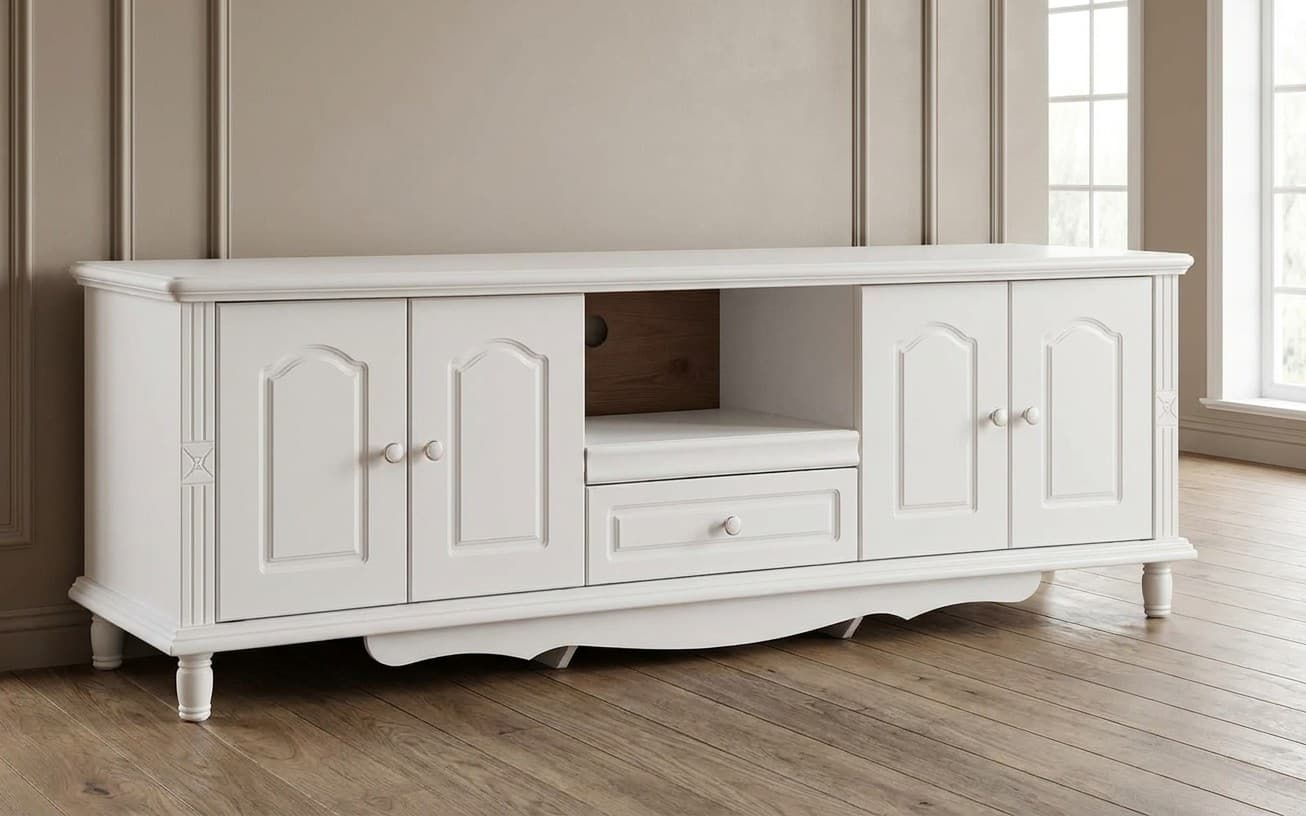 Cabinet TV Elizabeth, 180x58x62cm, Alb