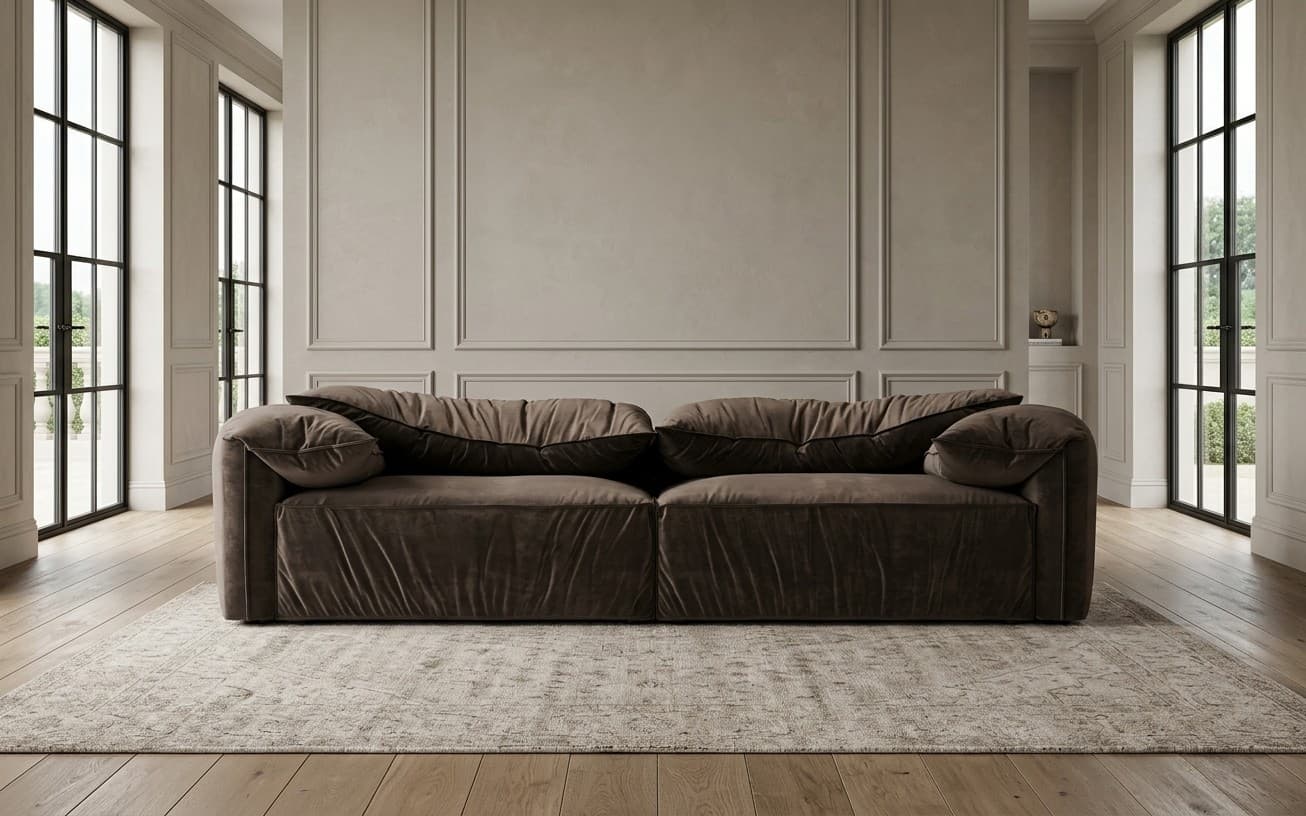 Canapea Bloom, 295x116x76cm, Gri