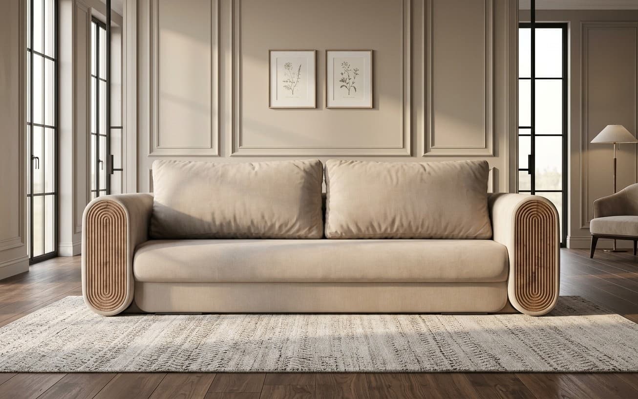 Canapea Lavoro, Lemn Stejar, 250x107x70cm