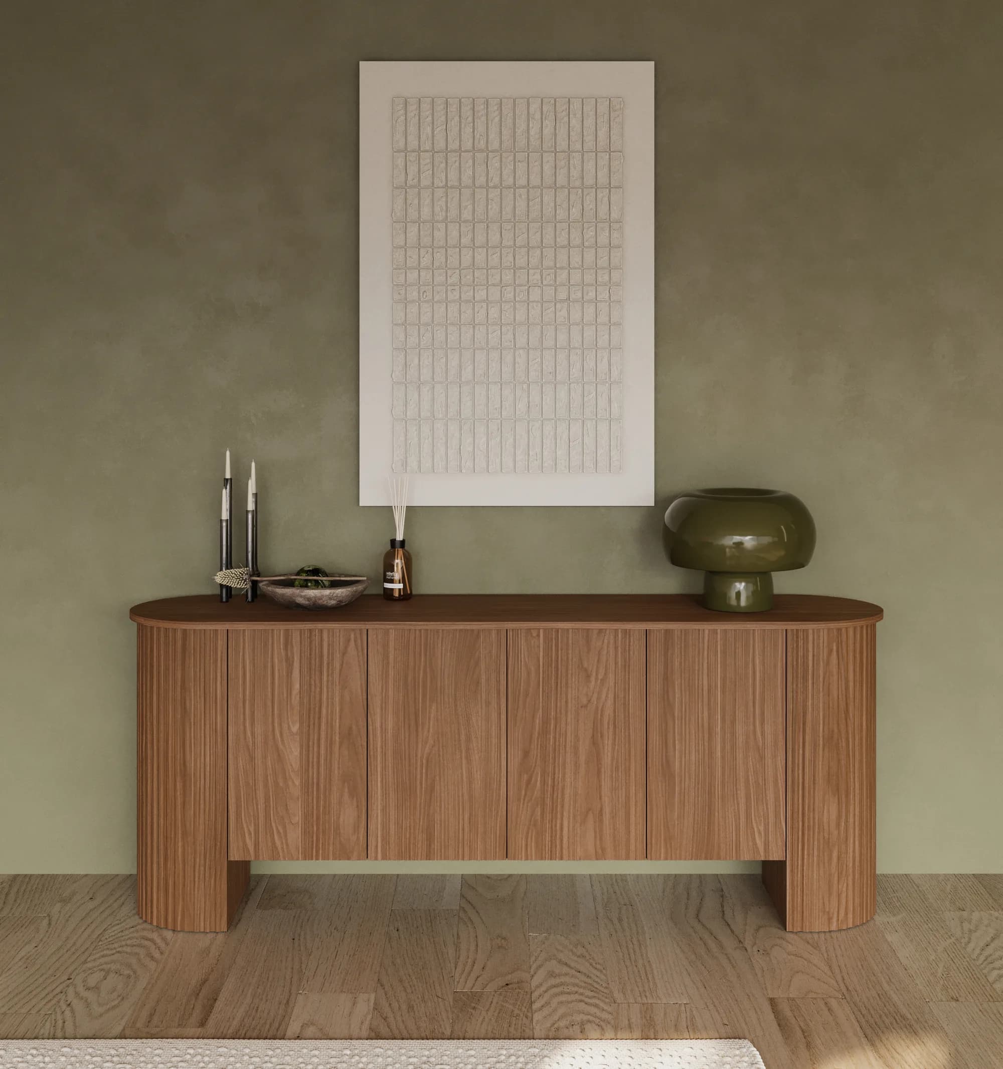 Comodă Cavo cu 4 uși, 200x45x80 cm — nuc Lincoln