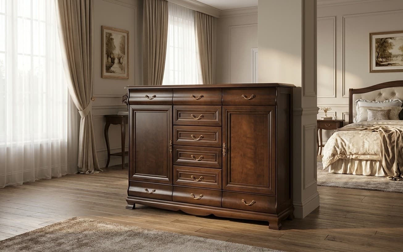 Comodă Harper, 159x46x118cm, Nuc