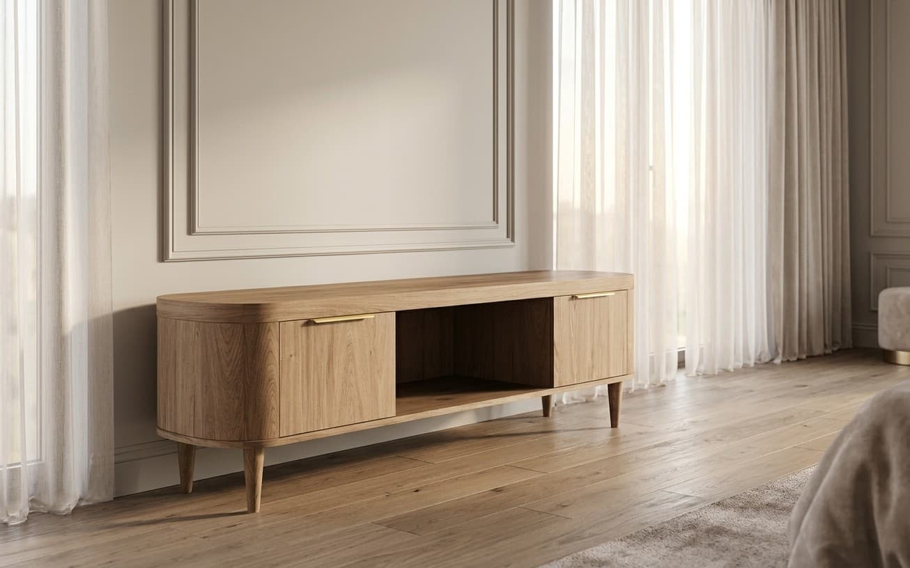 Comoda RoyalWood TV, Lemn Masiv, 180 x 50 x 55 cm