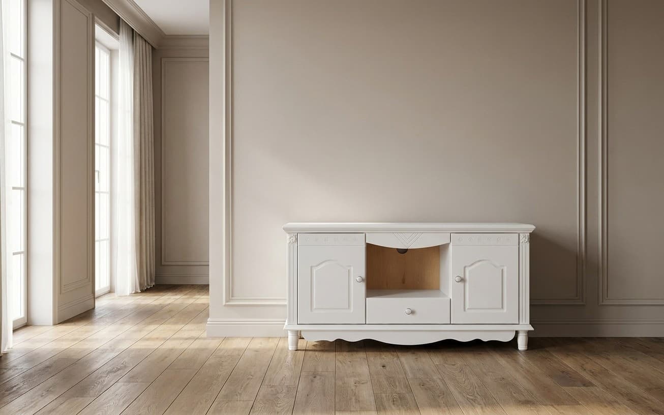 Comodă TV Elizabeth, 120x58x63cm, Alb