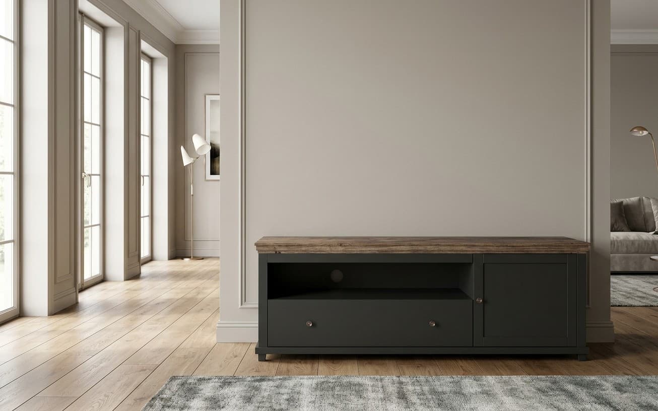Comodă TV Jardon, 181x49x61cm, Grafit