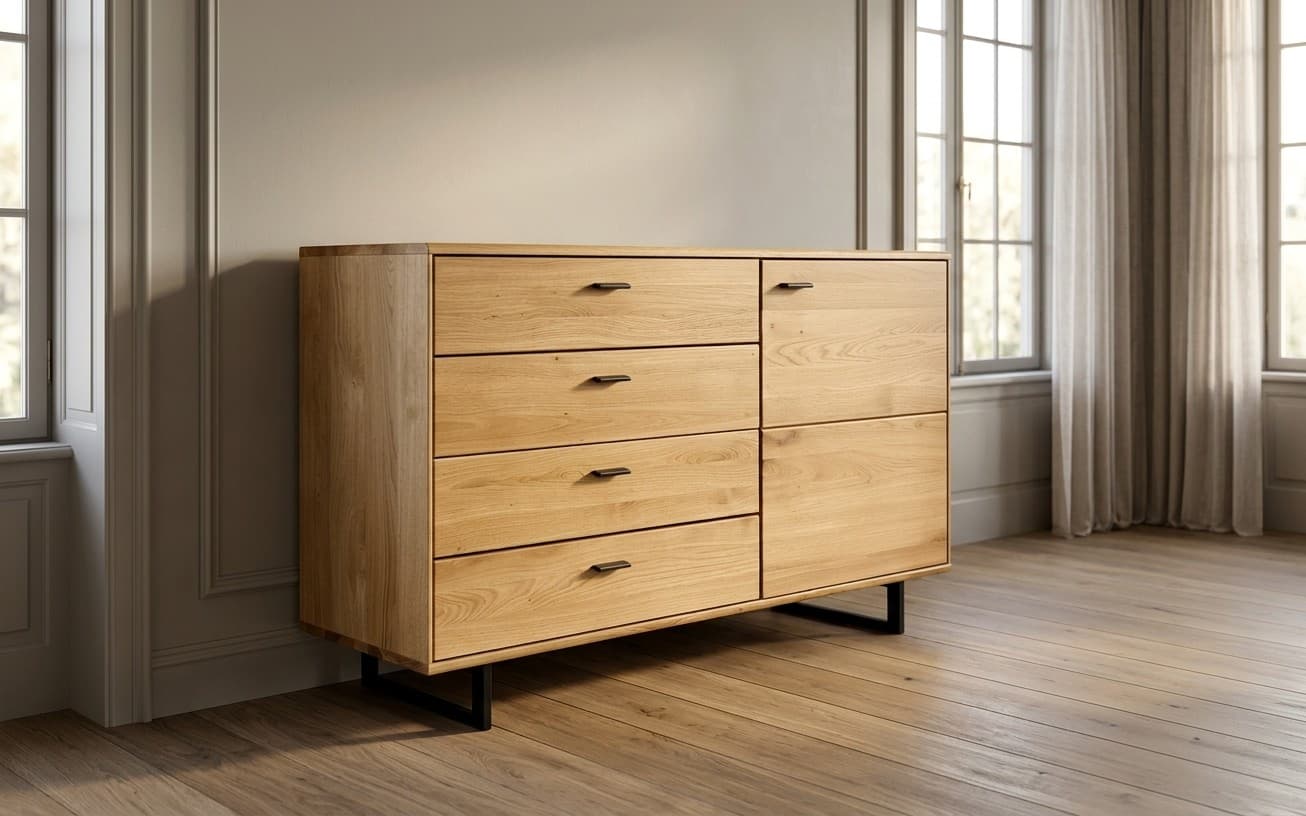 Comoda Urban, Stejar masiv, 127x49x83cm