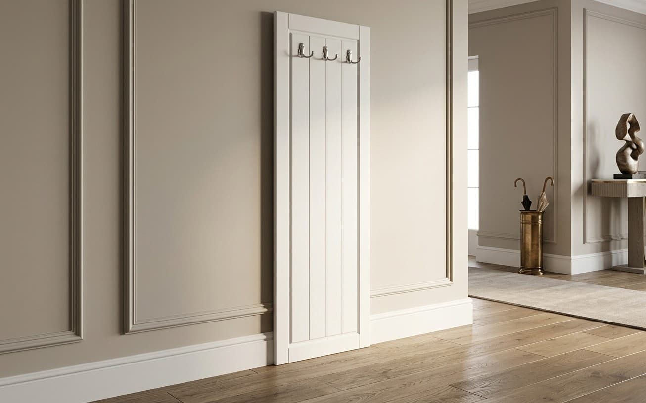 Cuier Linea, Lemn Masiv, 47x130cm, Alb