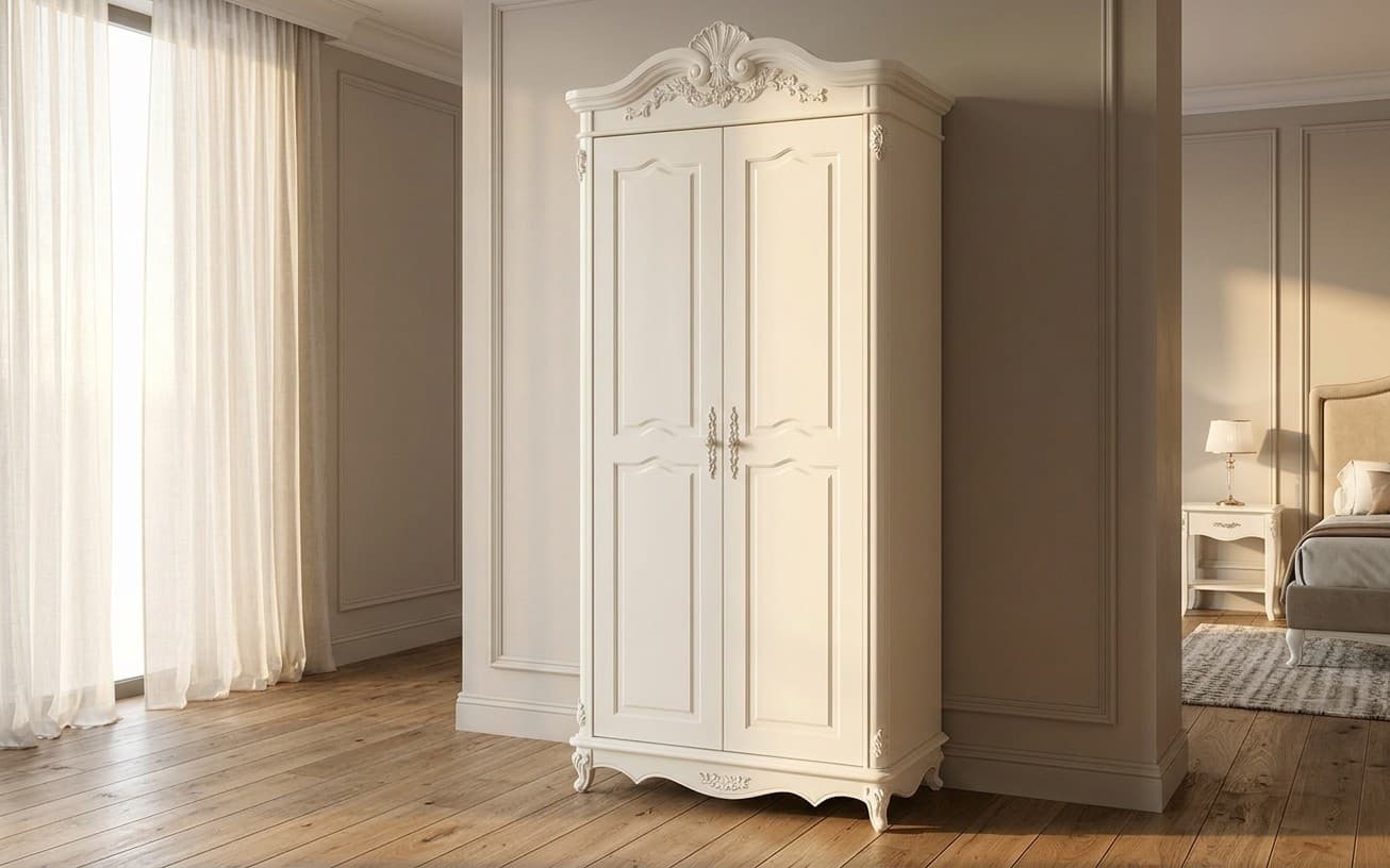 Dulap 2 Uși Paris, 111x59x241cm, Ecru