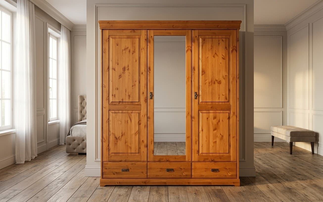 Dulap Florence, Lemn Masiv, 193x62x218cm, Natur