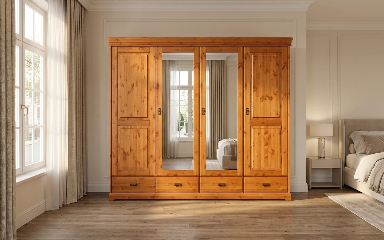 Dulap Florence, Lemn Masiv, 253x62x218cm, Natur
