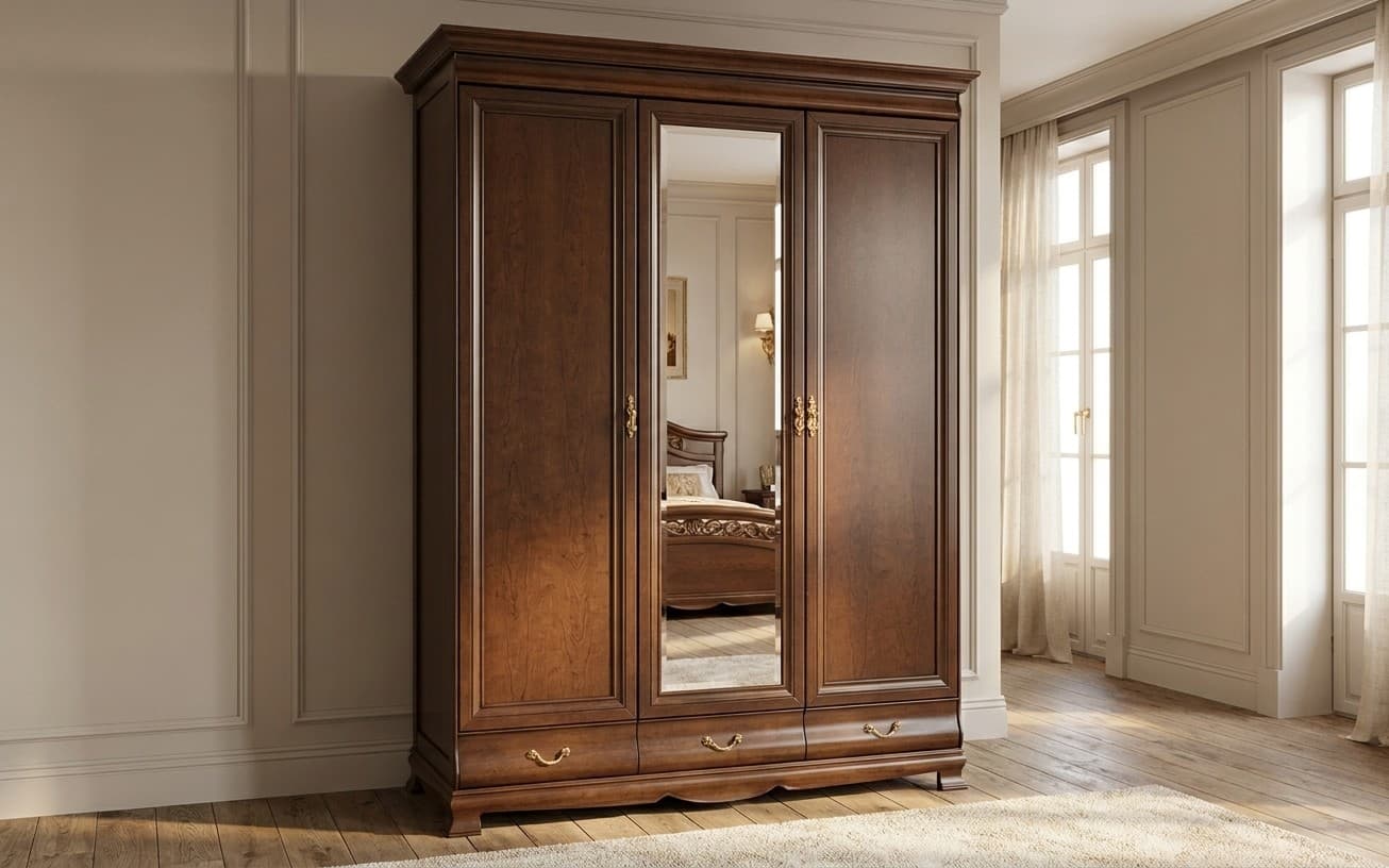Dulap Harper, 3 Uși, Nuc, 161,4 x 66,6 x 215,5 cm