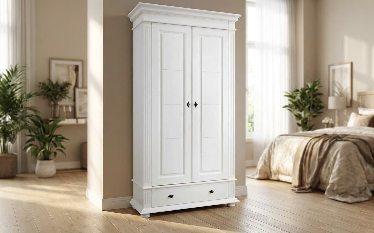 Dulap Ariana, Lemn Masiv, 110x46x200, Alb