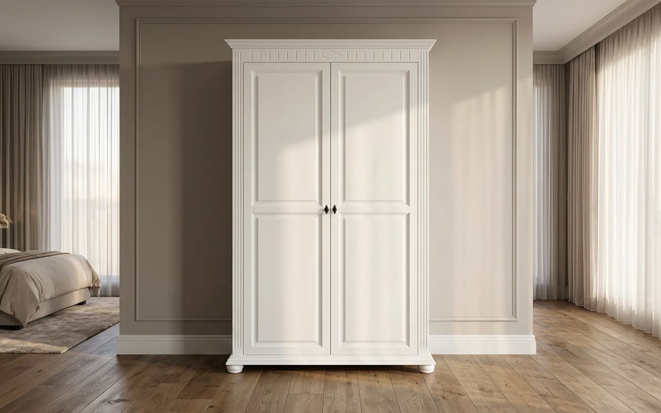 Dulap Natalie, Lemn Masiv, 120x60x210cm, Alb
