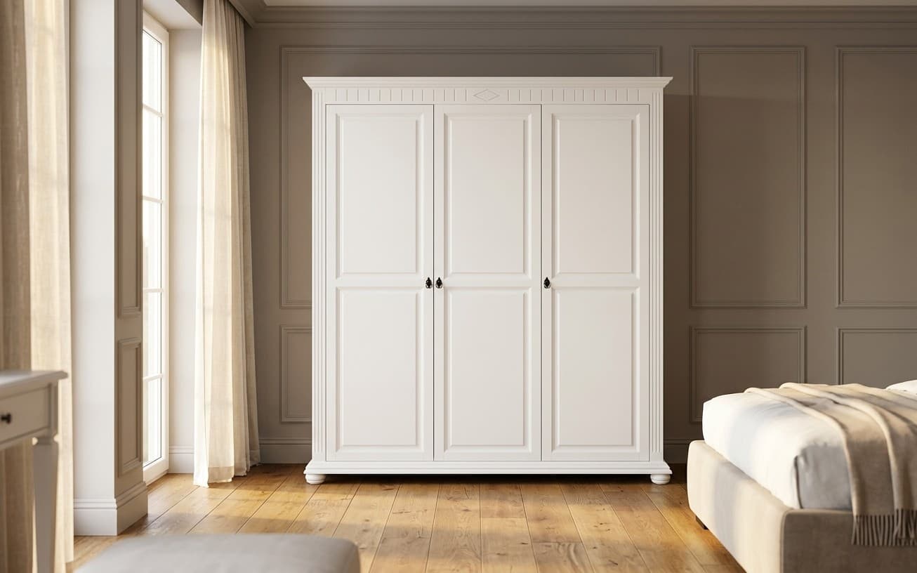 Dulap Natalie, Lemn Masiv, 170x60x210cm, Alb