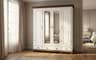 Dulap Celia, Lemn masiv, 197x58x203cm, Alb/Nuc