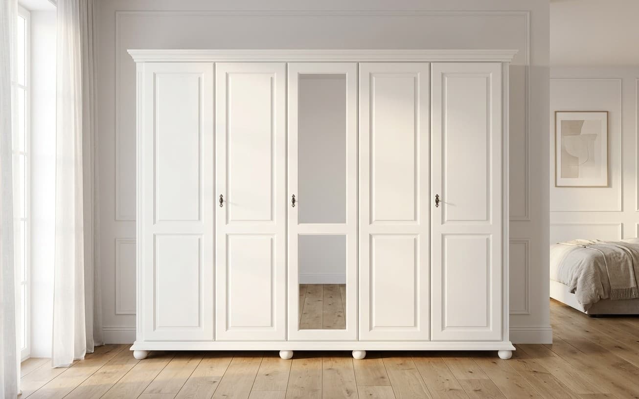 Dulap Celia, Lemn masiv, 259x62x220cm, Alb