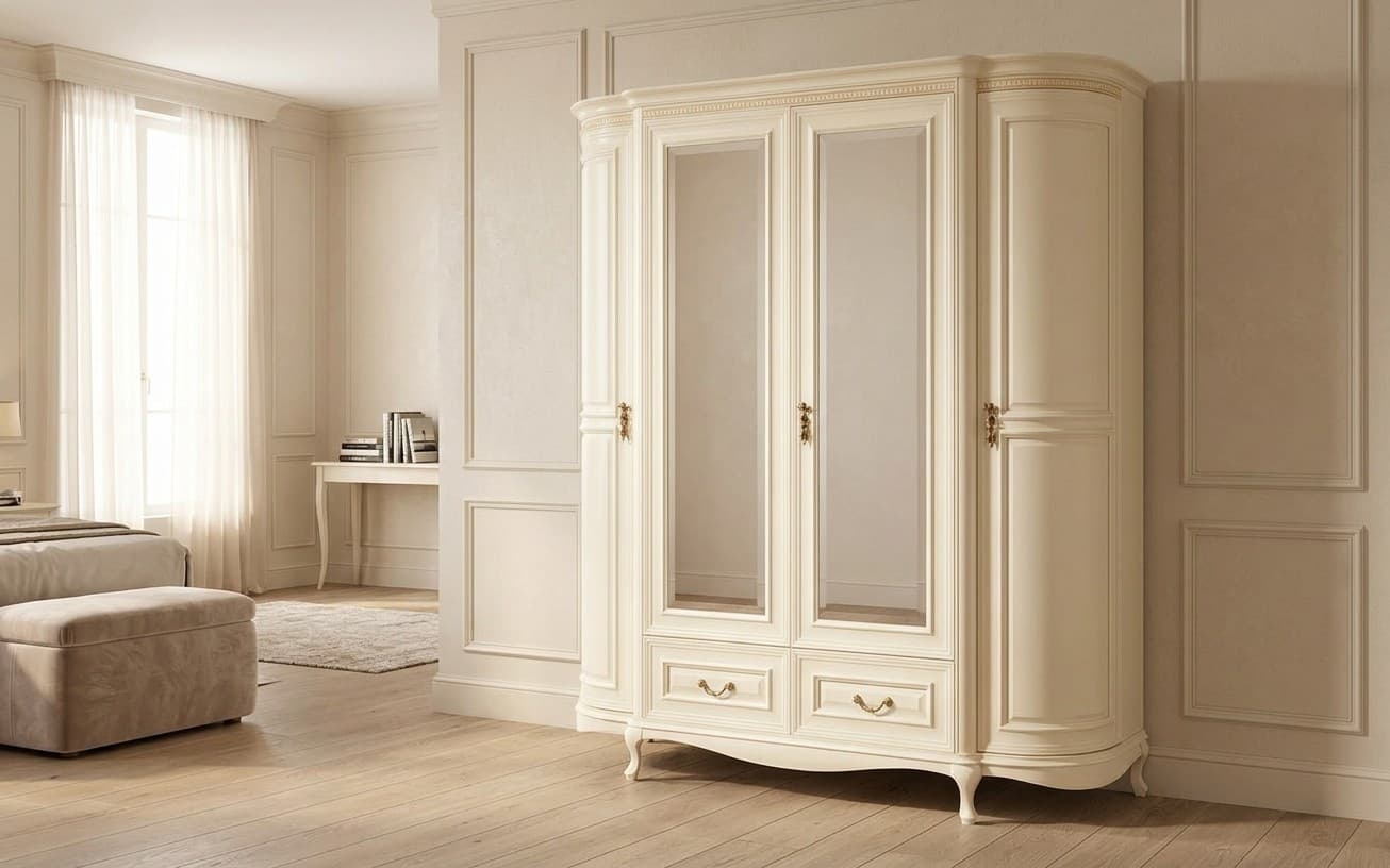 Dulap Vanessa, 180x63x207cm, Crem / Nuc