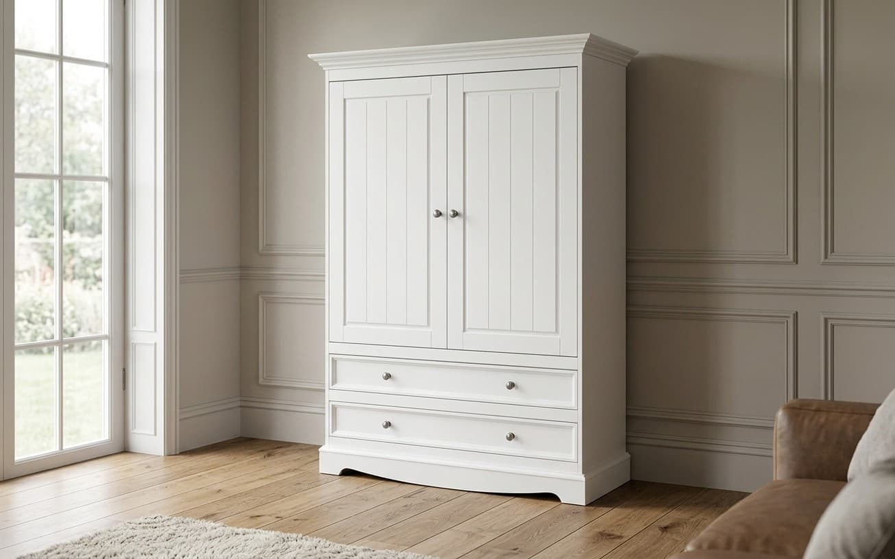 Dulăpior Linea, Lemn Masiv, 108x45x147cm, Alb