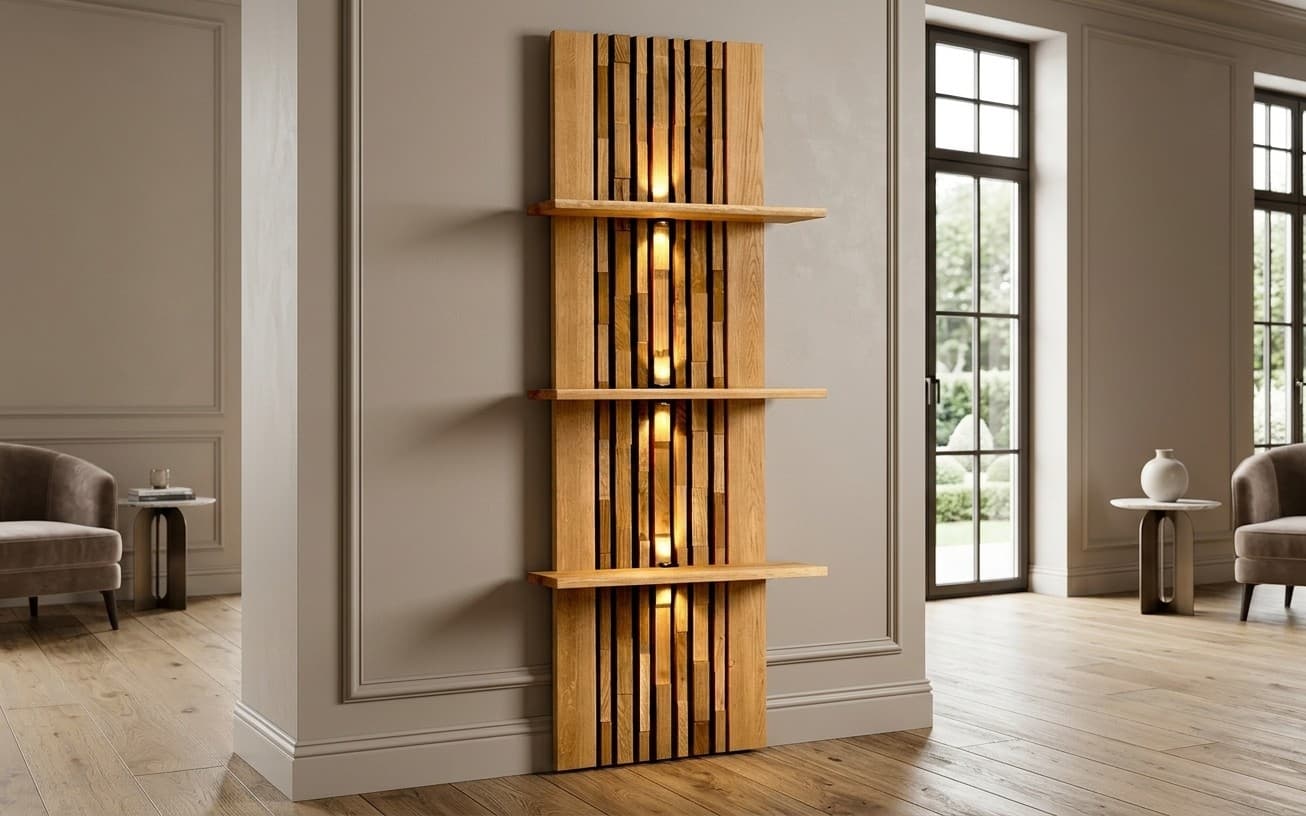 Etajera Urban, Stejar masiv, 44x29x138cm