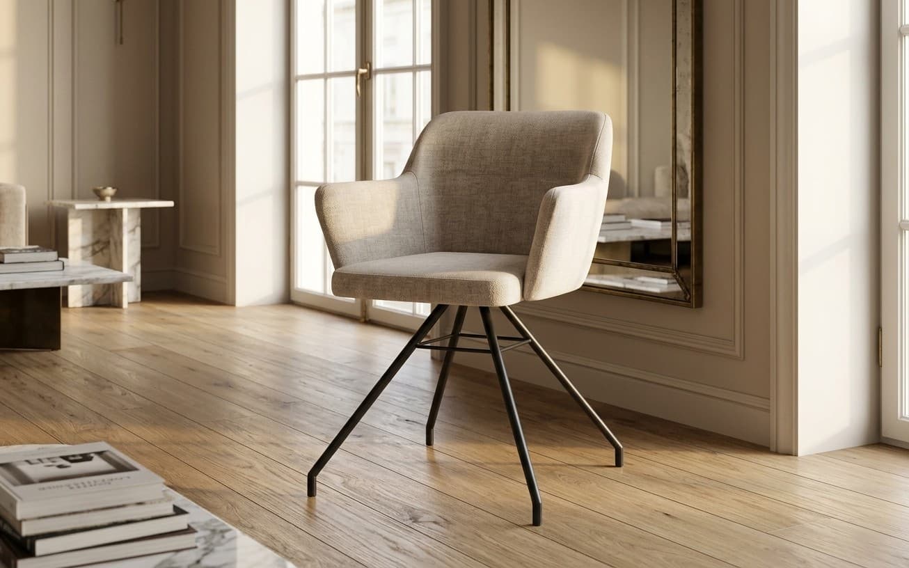 Fotoliu rotativ Spinner tapițat, 64×54×86 cm