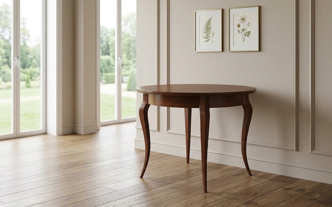 Masă Dining Nicola, Extensibilă, Ø95/295cm