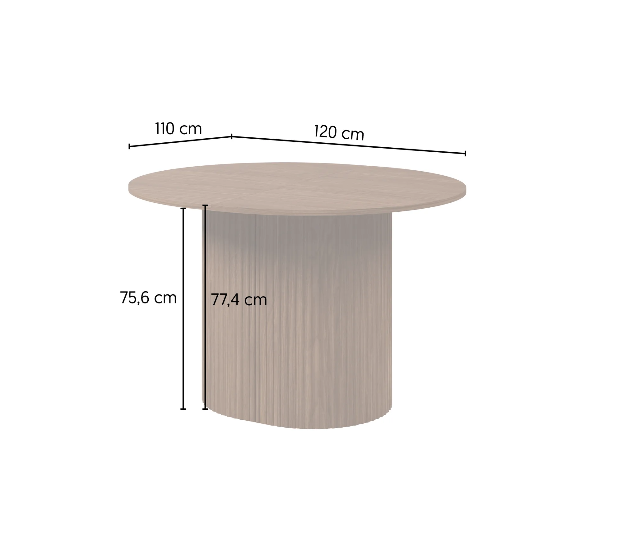 Masă extensibilă Cavo, 120-220x110x77 cm — nuc Lincoln