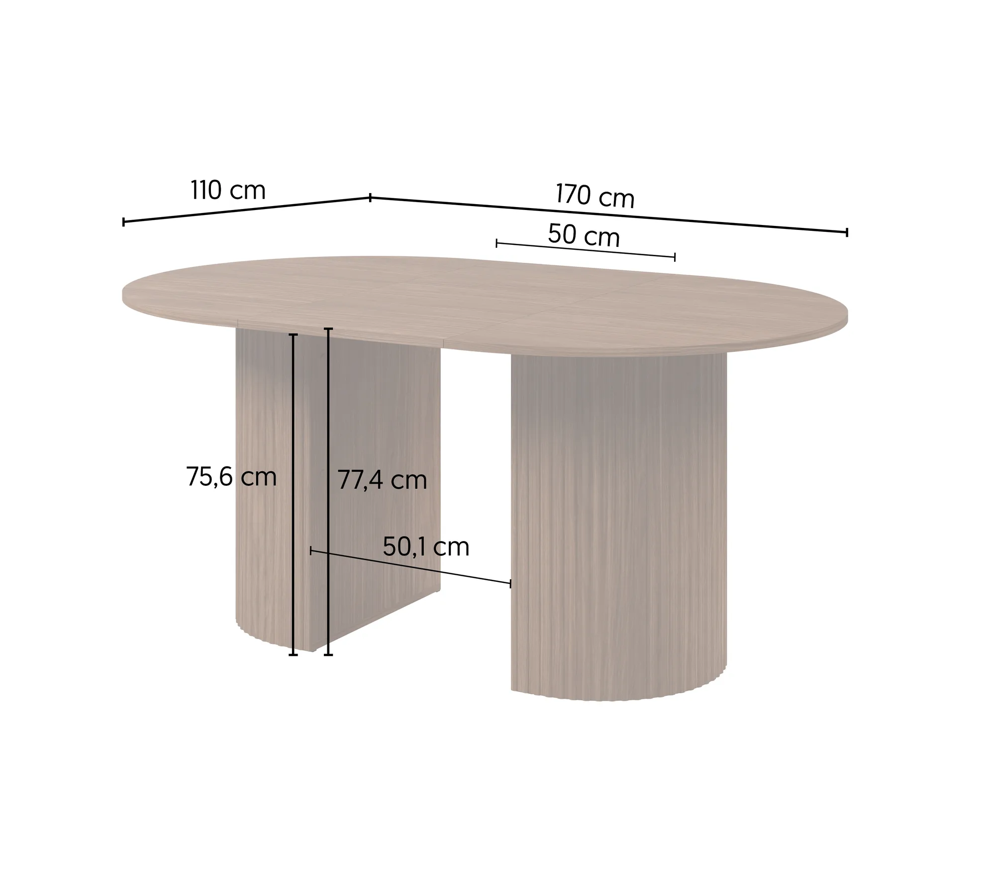 Masă extensibilă Cavo, 120-220x110x77 cm — nuc Lincoln