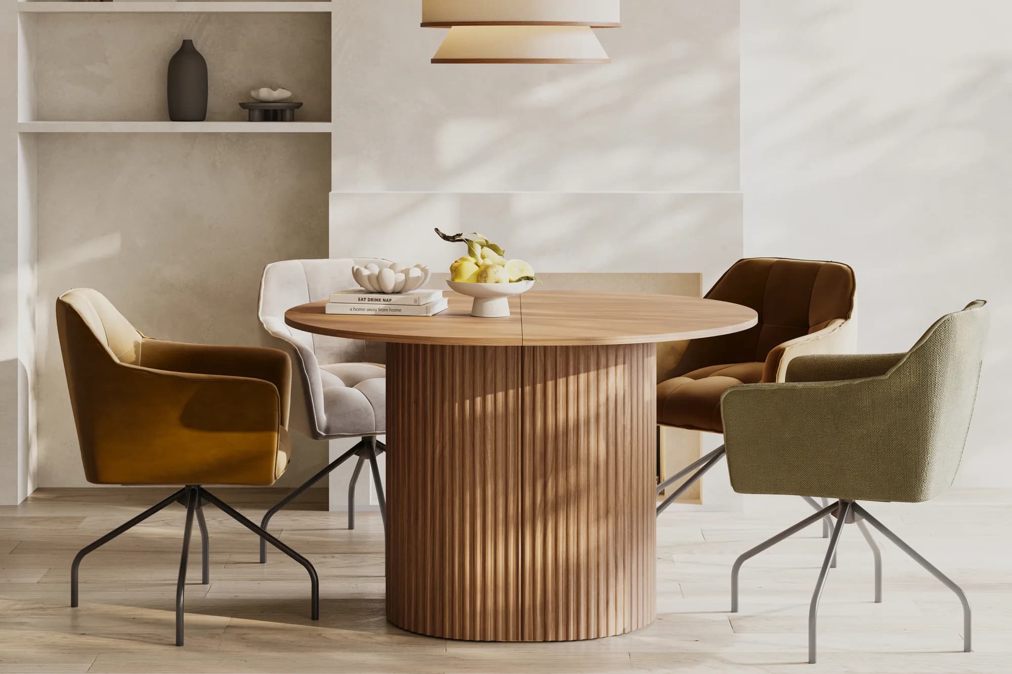 Masă extensibilă Cavo, 120-220x110x77 cm — nuc Lincoln