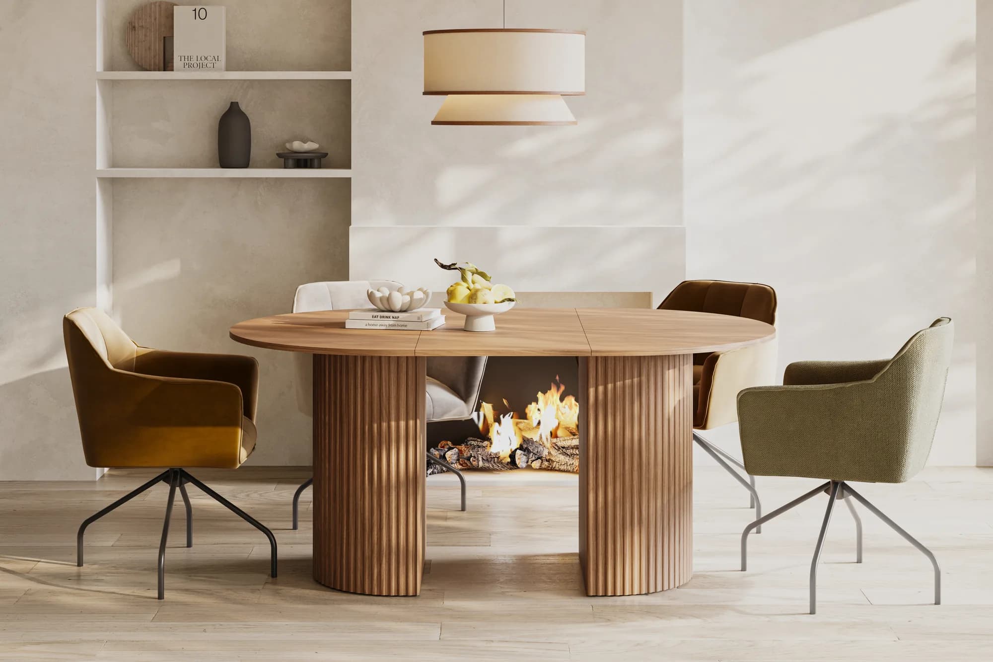 Masă extensibilă Cavo, 120-220x110x77 cm — nuc Lincoln