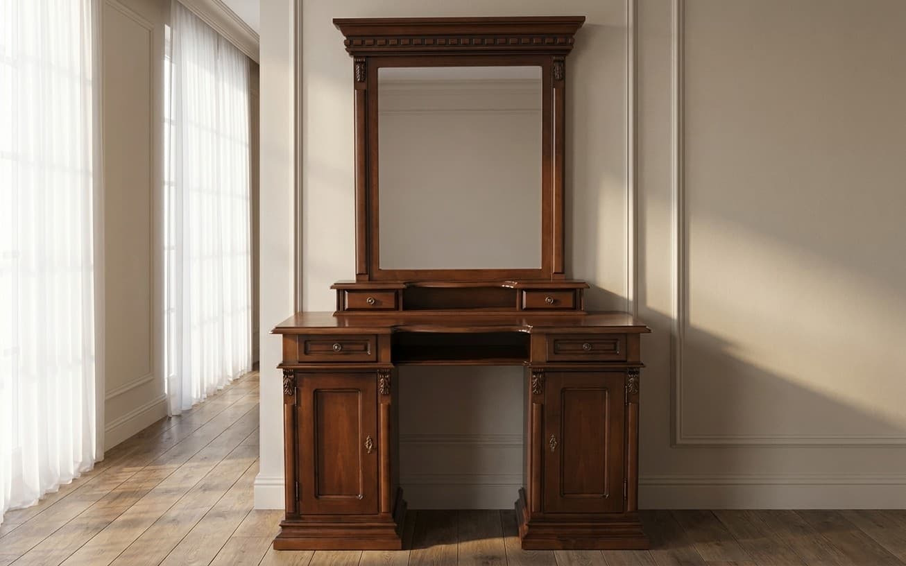 Masă Toaletă Bernhard, Lemn Masiv, 140x48,5x83 cm