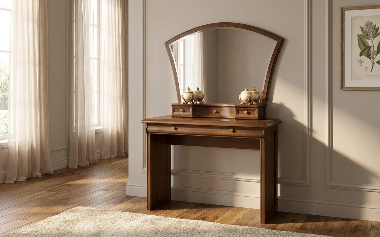 Masă Toaletă Harper, Nuc, 114 x 46,1 x 158 cm