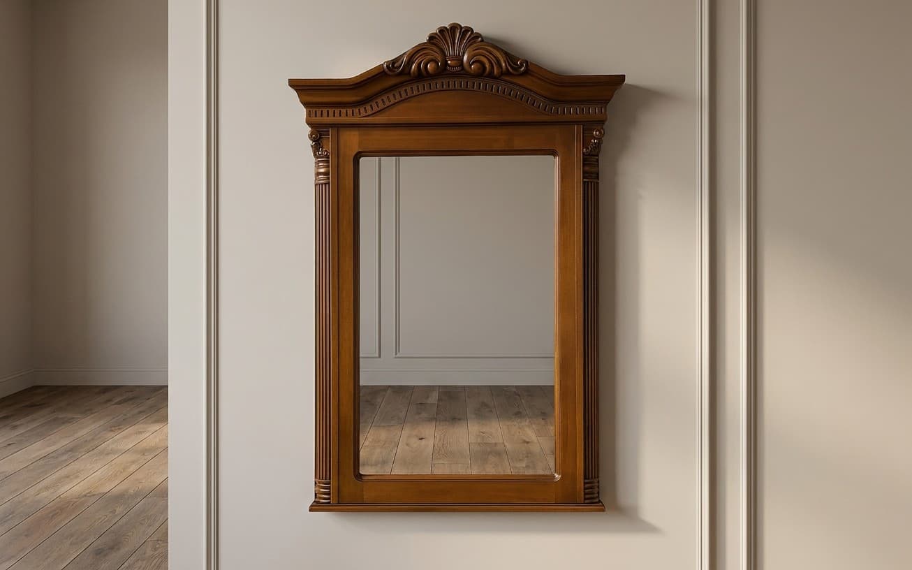 Oglindă Briston, Lemn Masiv, 92×14×110 cm