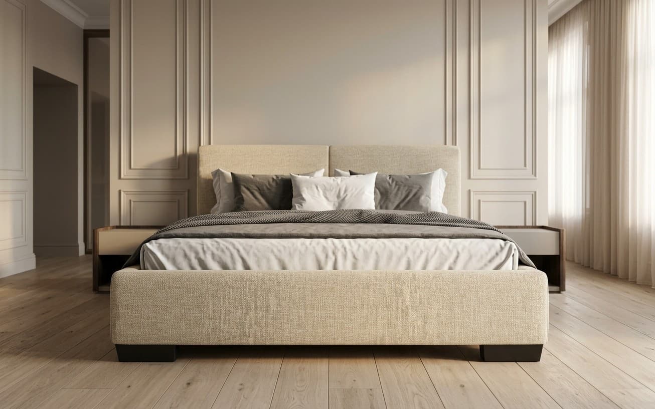 Pat tapițat Loft cu saltea, 140/160/180 cm