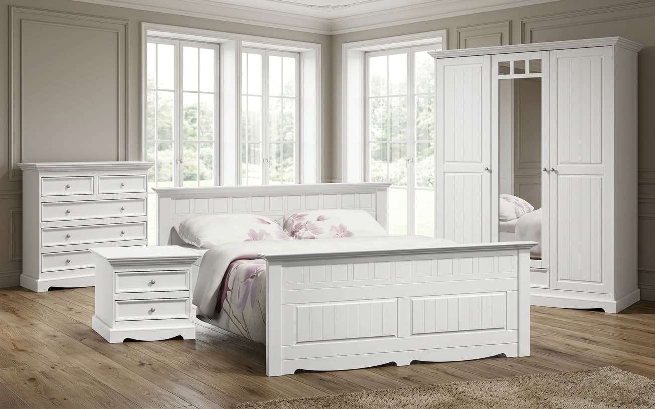 Set Dormitor Linea, Lemn Masiv, Alb