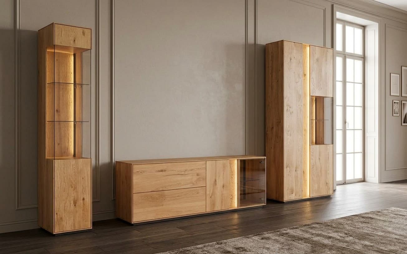 Set Living Aurora I, Lemn Masiv Stejar