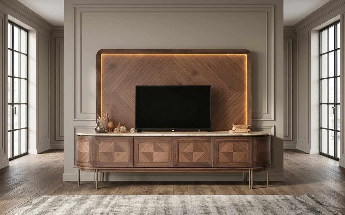 Set Living Emma, Nuc - Marmură Naturală, 245x56x173cm