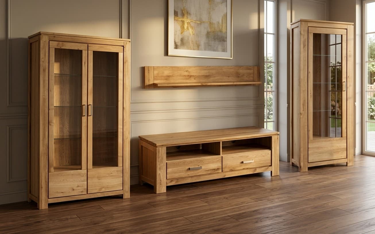 Set Living Stefano, Lemn Masiv, Natur