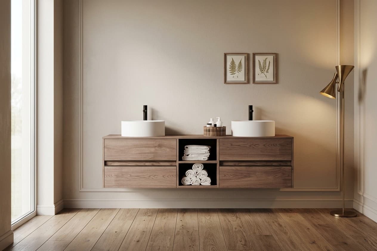 Set Mobilier Baie Suspendat Noce, 2 Lavoare