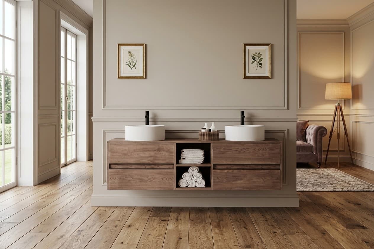 Set Mobilier Baie Suspendat Noce, 2 Lavoare