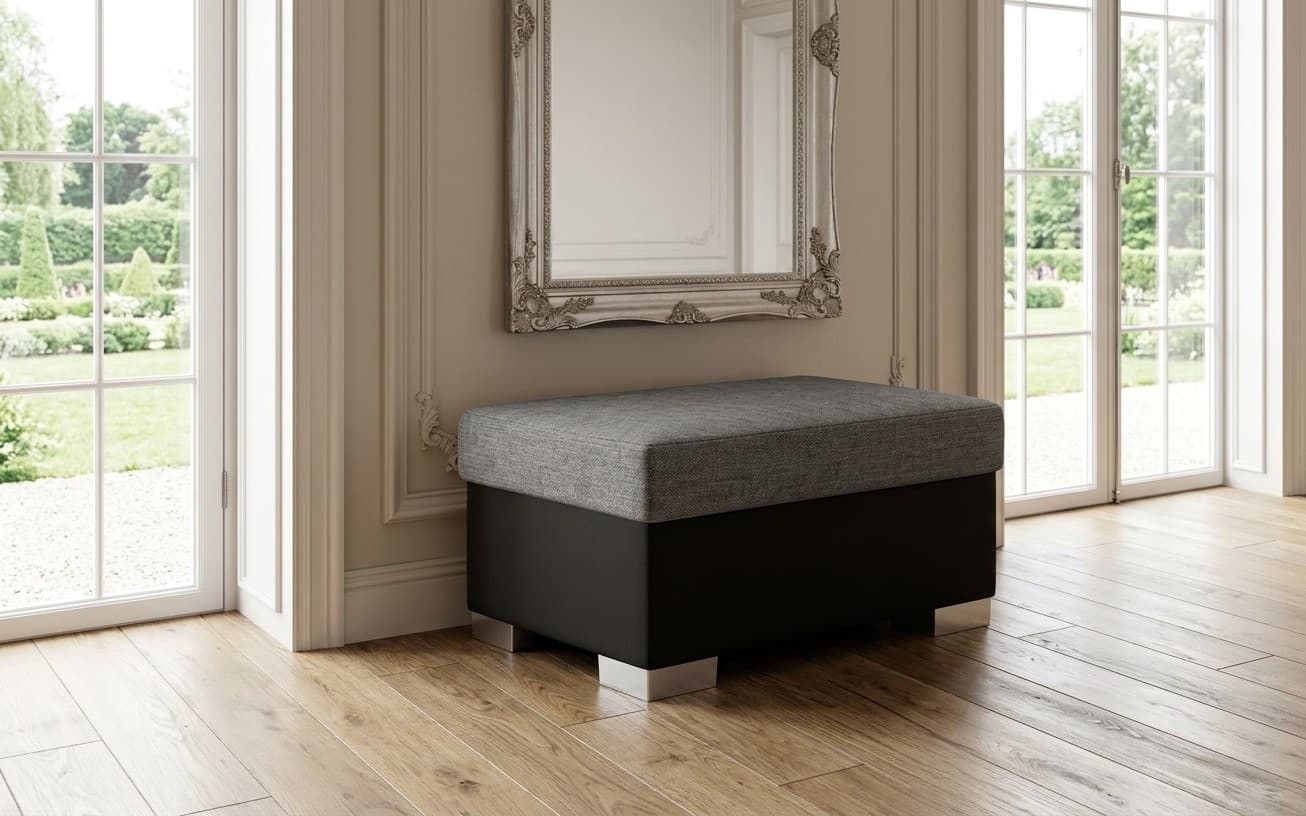Taburet Gaultier 4, 85x55x42 cm, Negru/Gri
