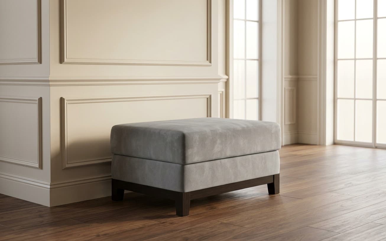Taburet Lorenz, 100x70x41 cm, Gri/Negru