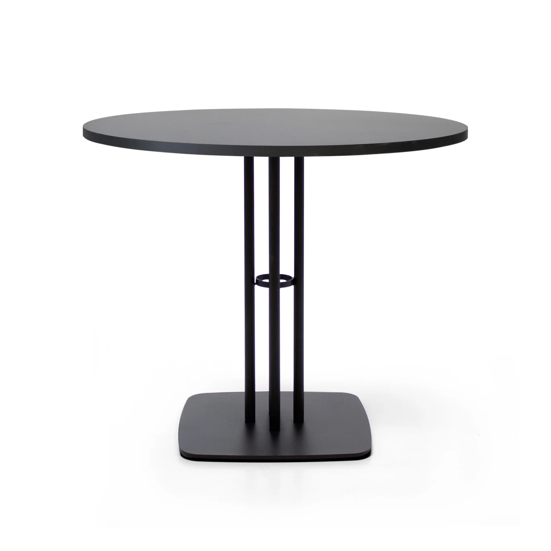 Masă Dining Yudak, Metal Negru, Personalizabilă din lemn masiv